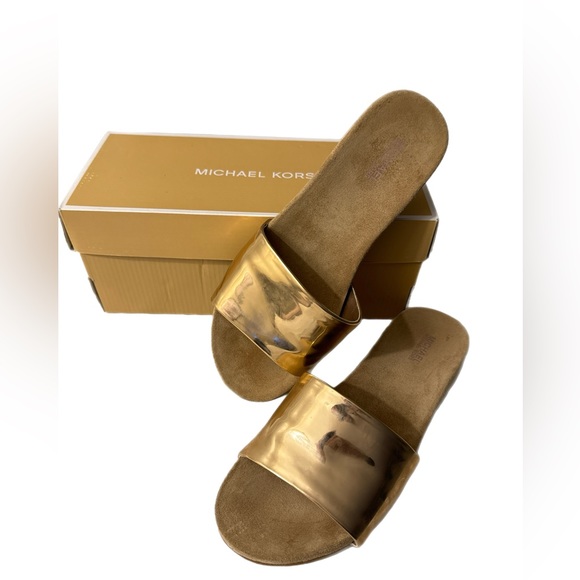 Michael Kors “Soft Pink” metallic slides- size 7M - Picture 4 of 11